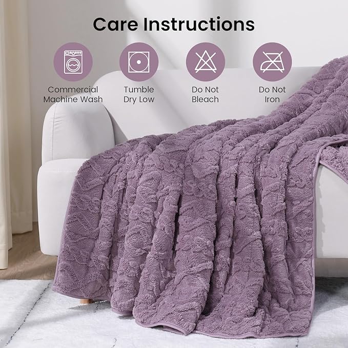 20lbs Weighted Blanket for Adults, Thick Fuzzy Jacquard Sherpa Weighted Blanket - Image 7