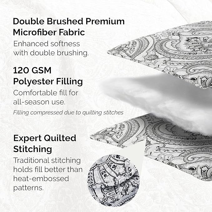 Southshore Fine Living, Inc. Paisley Quilt Bedding Set, Boho Bedspread - Image 3