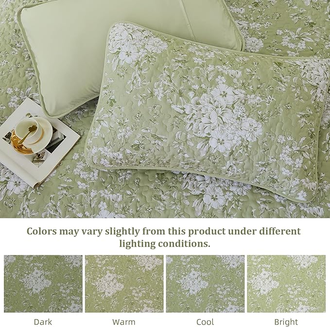 WONGS BEDDING Quilt King Size, Botanical Quilt - Image 6