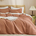 PHF Waffle Weave Duvet Cover Set Queen Size, No Snagging Ultra Soft Luxury by PHF