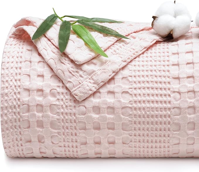 PHF Cooling Waffle Blanket King Size, Lightweight 60% Rayon from Bamboo & 40% by PHF