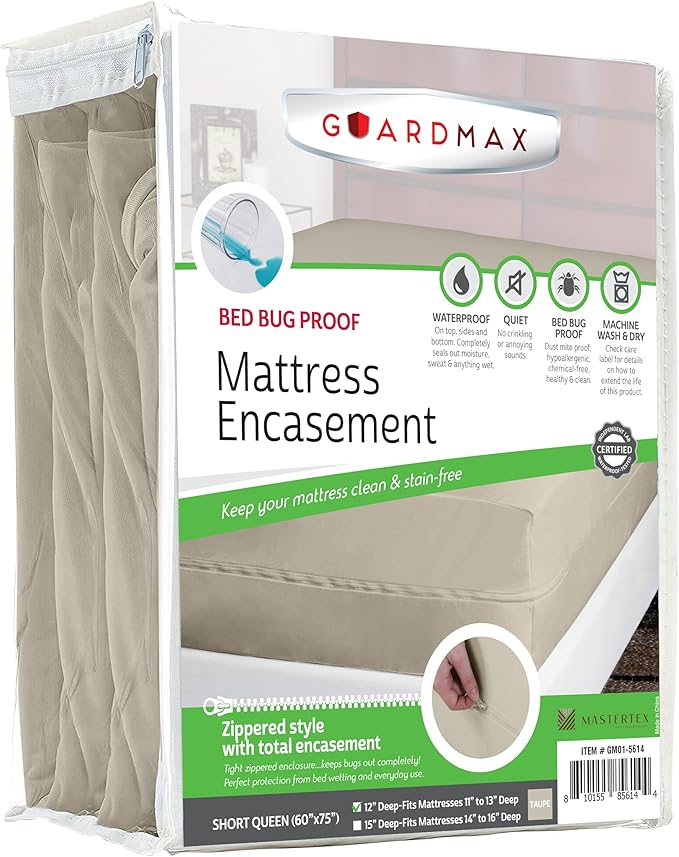 Guardmax Jersey Knitted Short Queen Zippered Mattress Encasement by Guardmax