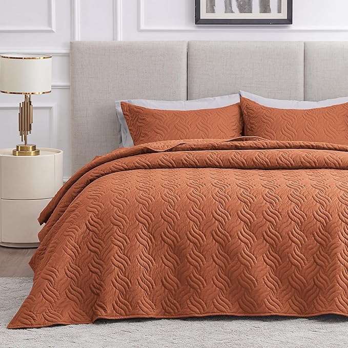 Love's cabin Quilts for Queen Bed Umber Bedspreads Bedding Set by Lovescabin