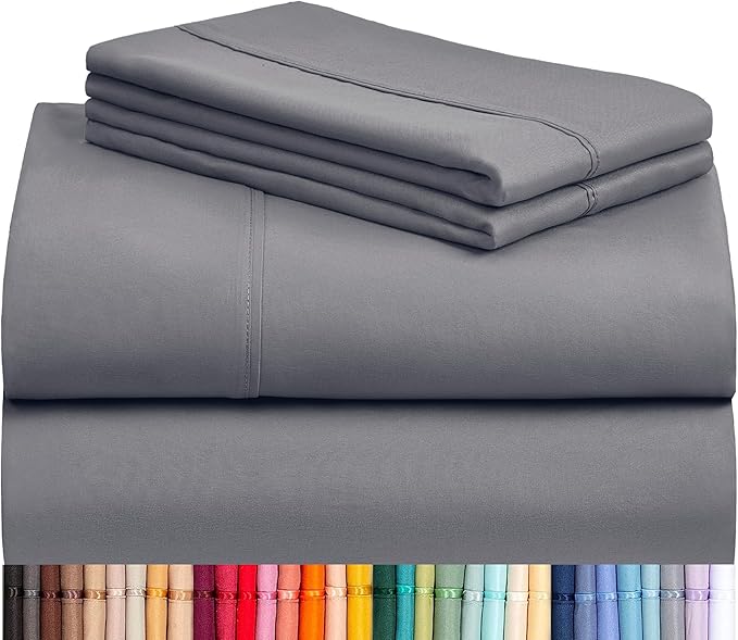 LuxClub 4 PC California King Size Sheet Set Deep Pockets 18" Wrinkle Free by LuxClub