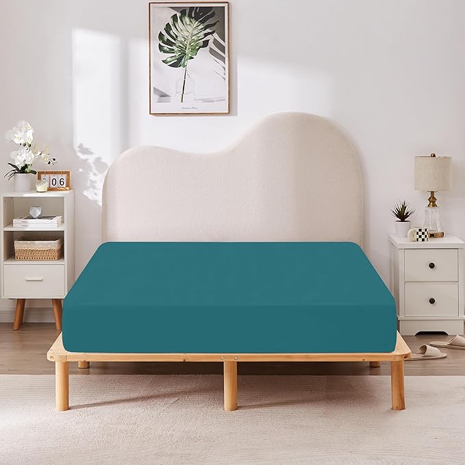 HBHLFZ Queen Fitted Sheet Only, Soft Breathable Bottom Sheet - Image 6