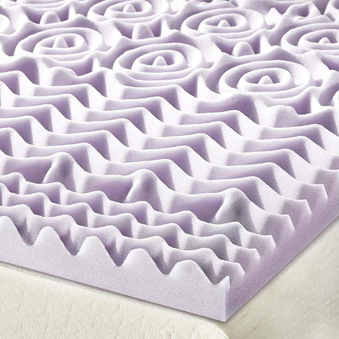 Mellow 2 Inch 5-Zone Memory Foam Mattress Topper, Soothing Lavender Infusion - Image 6