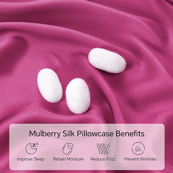 INFIIXSO Mulberry Silk Pillow Cases King Size Set of 2, Silk Pillowcase - Image 2
