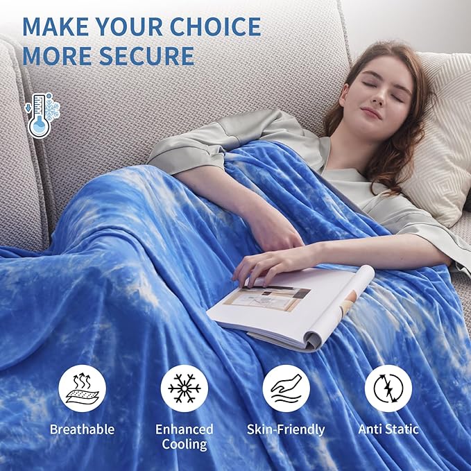 Guohaoi Cooling Blanket for Hot Sleepers and Night Sweats, Decortive Tie Dye - Image 4