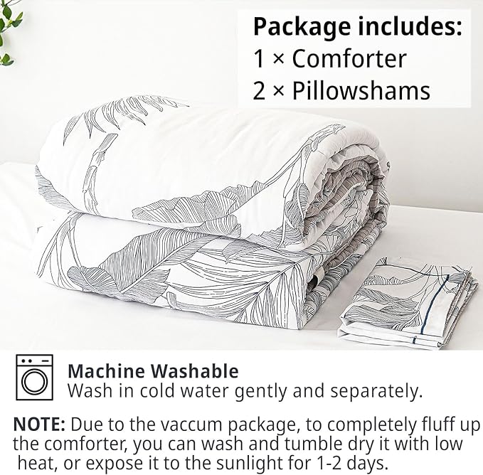 LEMIROE Botanical Cotton Comforter King Size - Image 7