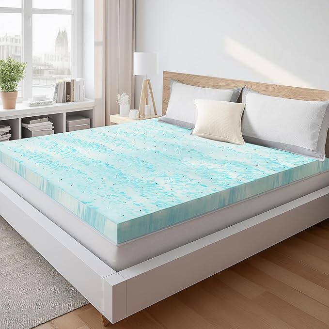 Sweetcrispy Mattress Topper Full, 3 Inch Thick Memory Foam Gel Infused Cooling by Sweetcrispy