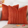 Pallene Faux Fur Plush Fall Throw Pillow Covers 18x18 Set of 2, Luxury Soft by PALLENE