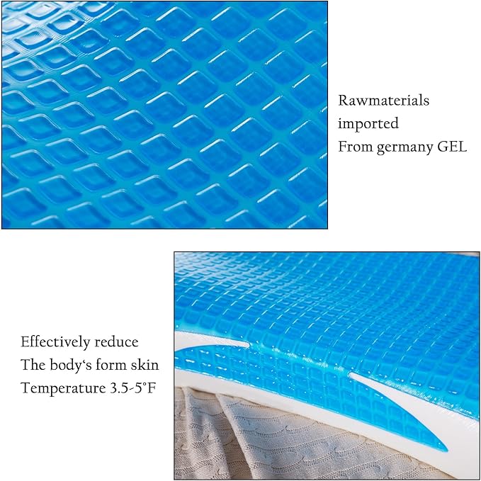 EUCIOR Cooling Gel Pillow, Memory Foam Cooling Gel Pillow, Cooling Orthopedic - Image 5