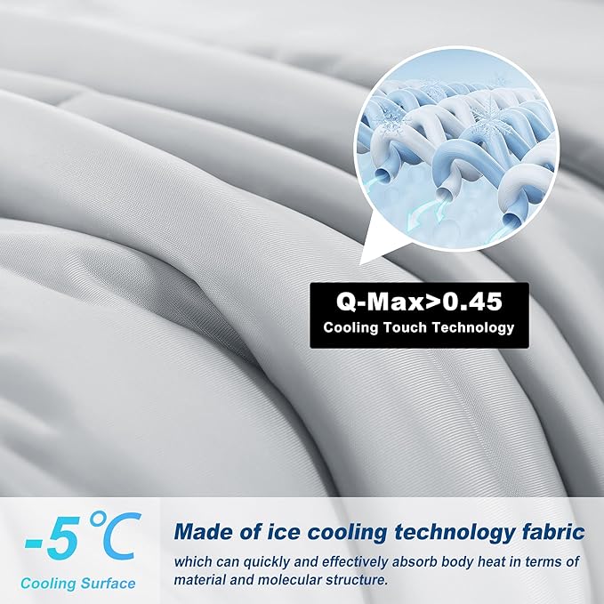 Cooling Comforter King Size, Double-Sided Cold Tech Fabric Quilted Bed - Image 2
