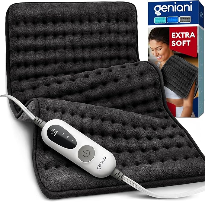 GENIANI Electric Heating Pad for Back Pain & Cramps Relief, Electric Throw by GENIANI