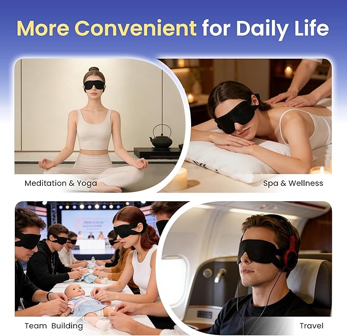 100 Packs Disposable Sleep Masks Bulk, Soft Eyemasks Adjustable - Image 5