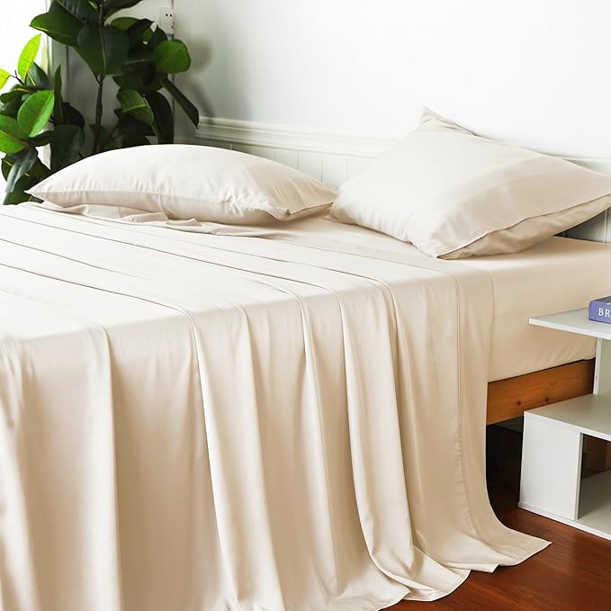 Bamboo Viscose Flat Sheets Only, 400 Thread Count Sateen Weave King Size Flat - Image 4
