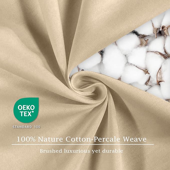 FreshCulture Pure Cotton Fitted Sheets Twin XL Size, 300 Thread Count Percale - Image 6