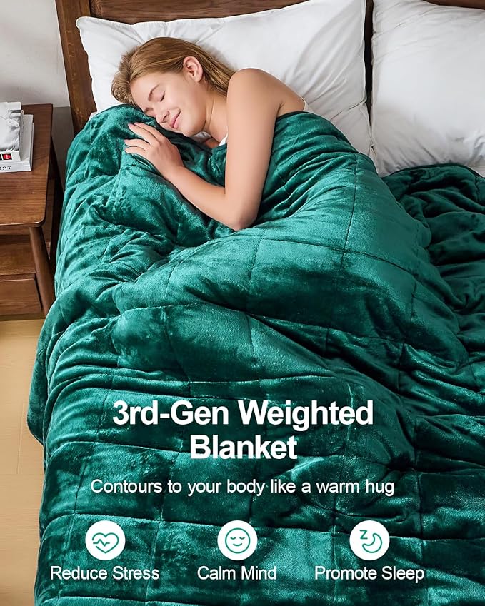 Super Fuzzy Soft Sherpa Fleece Weighted Blanket, 20 lbs Dual Sided Fluffy Heavy - Image 2