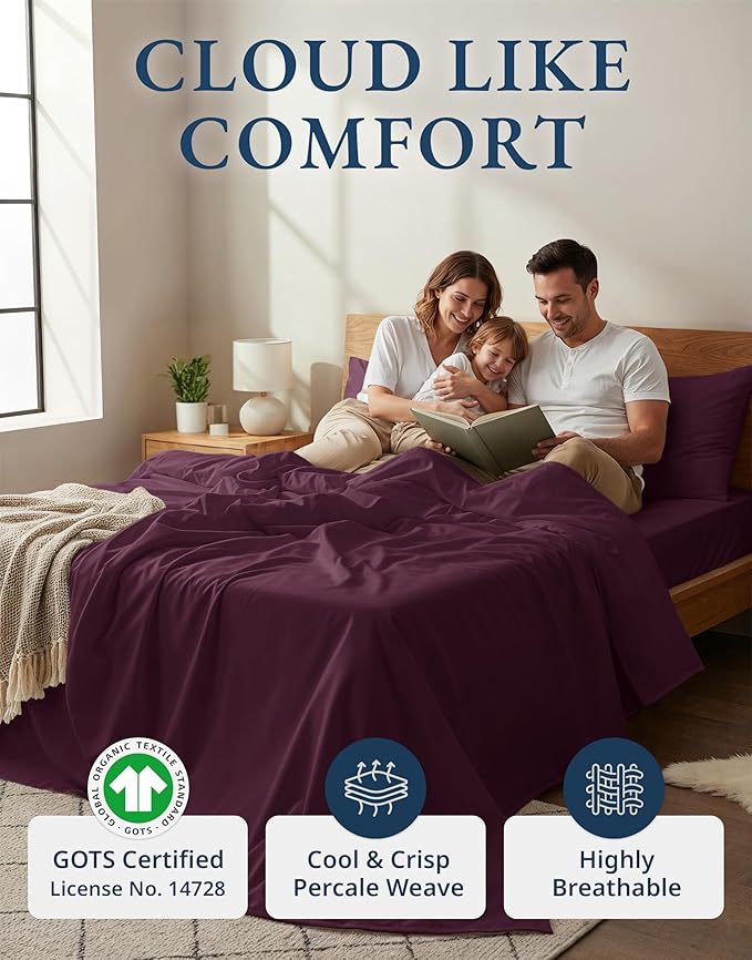 LANE LINEN 100% Organic Cotton Eco Friendly Sustainably Produced Twin XL Sheet - Image 2