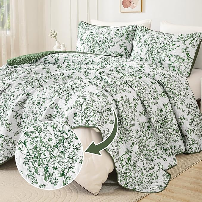 WONGS BEDDING Quilt Queen Size, Botanical Quilts - Image 2