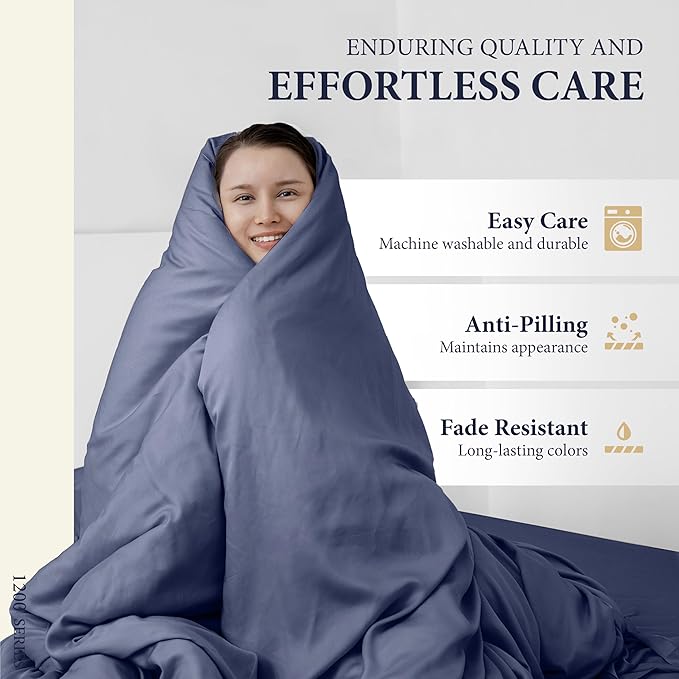 100% Egyptian Cotton Pillow Cases Standard/Queen Size Set of 2 - Image 6