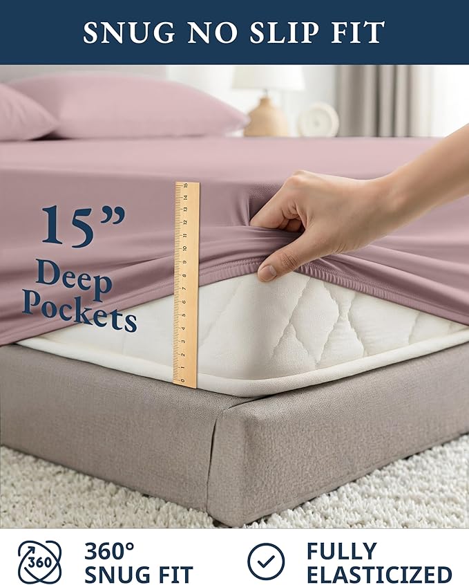LANE LINEN Eco Friendly 100% Organic Cotton Bed Sheets Full Size, Fully - Image 7
