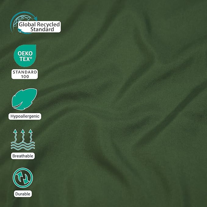 ZPECC Full Flat Sheet Only 1 Pack, Durable Olive Green Top Bed Sheets - Image 2