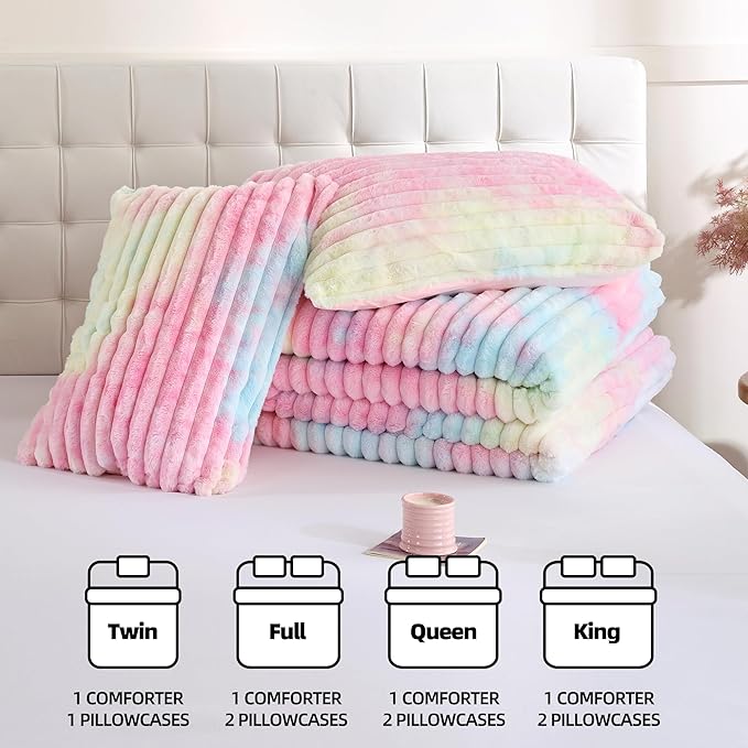 Smoofy Fluffy Full Size Comforter Sets 3 Pieces - Image 7