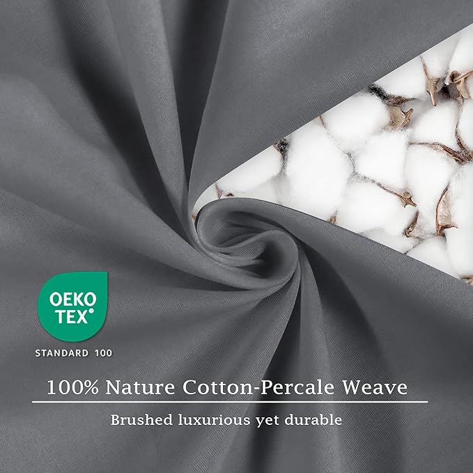 FreshCulture Pure Cotton Fitted Sheets Full Size, 300 Thread Count Percale - Image 4