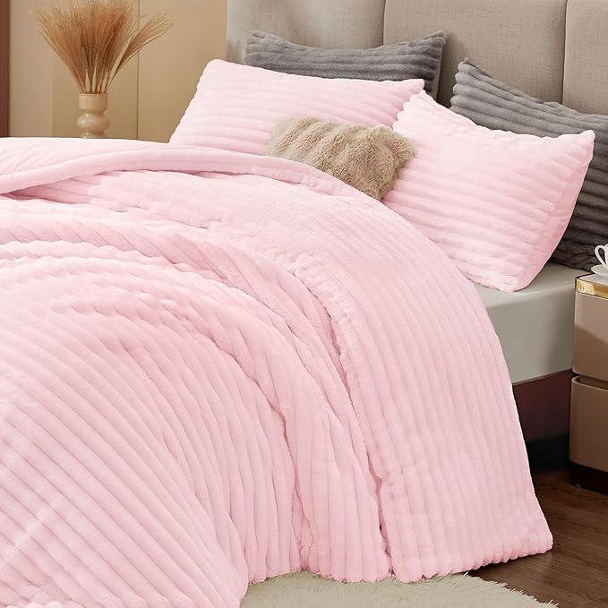 BEDELITE Fleece Twin Comforter Set -Super Soft & Warm Fluffy Cherry Blossom - Image 5