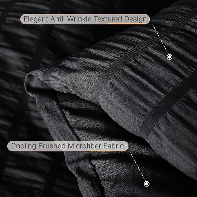 MUXHOMO 7 Pieces Full Comforter Set, Seersucker Bed in a Bag Full Size - Image 6