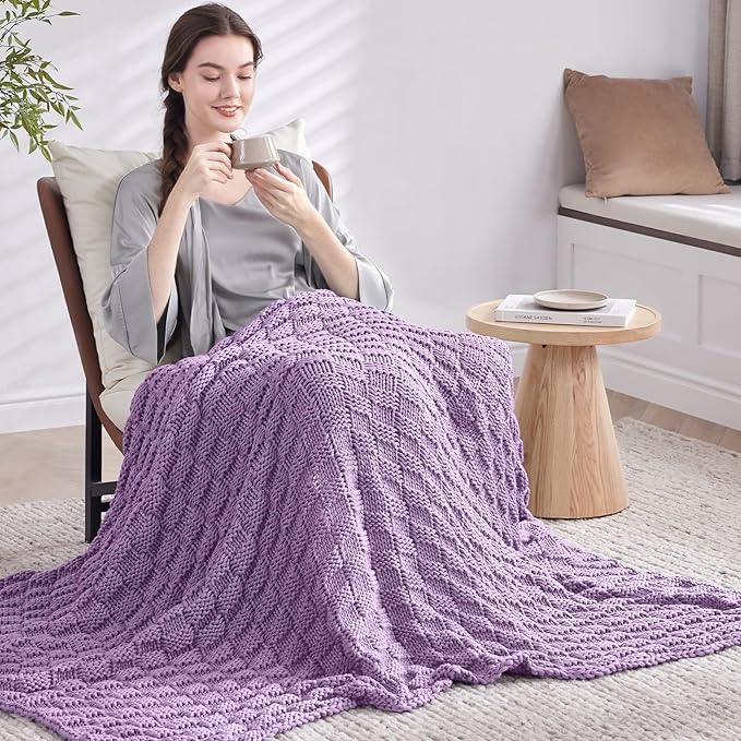 Knitted Weighted Blanket Adult, No Beads Heavy Blanket 60” x 80'' 20lbs - Image 7