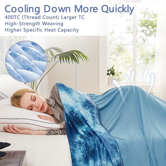 Topcee Cooling Blanket for Hot Sleepers, Absorbs Heat to Keep Body Cool for - Image 4