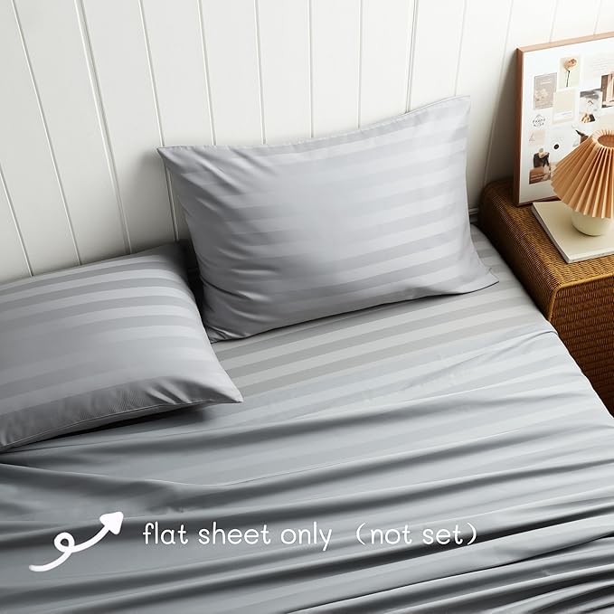 Cotton Flat Sheets Only, 600 TC 100% Cotton Flat Sheet Top Sheet Only, Full - Image 2