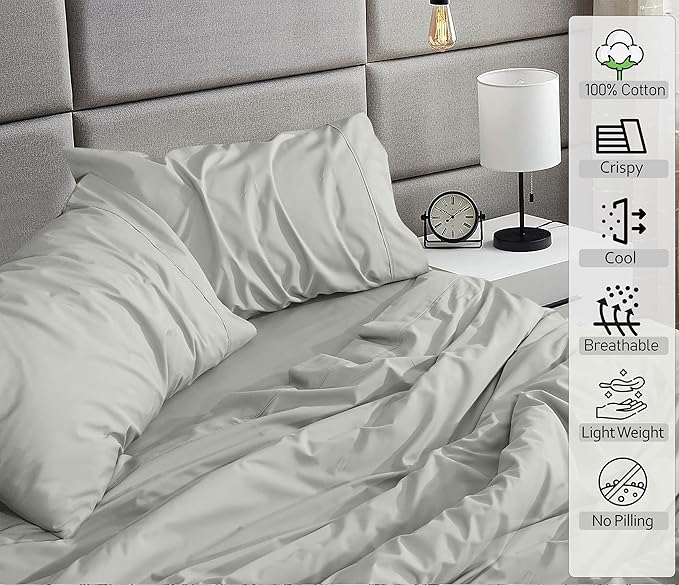 RUVANTI 100% Cotton Sheets – King Size Percale Bedding, Cooling & Breathable - Image 3