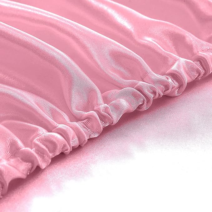 Homiest Pink Satin Fitted Twin XL Size Bed Sheet, Deep Pocket, Luxury & Ultra - Image 4