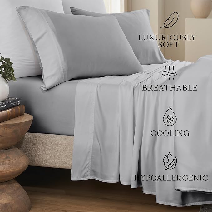 Karissa Mae Cooling Bamboo Viscose King Size Pillowcase Set | 100% FSC - Image 2