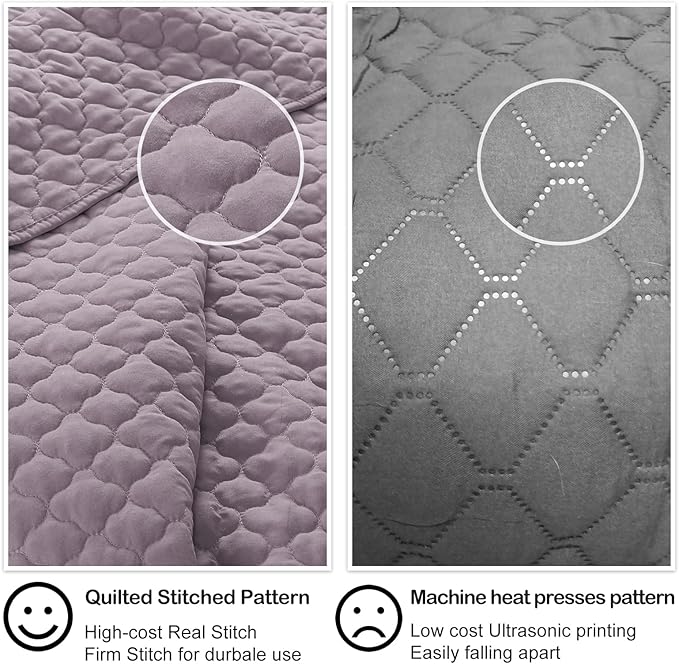 HORIMOTE HOME Quilt Queen Size Grayish Purple, Lightweight Quilts - Image 4