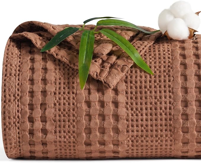 PHF Cooling Waffle Blanket Queen Size, Lightweight 60% Rayon from Bamboo & 40% by PHF