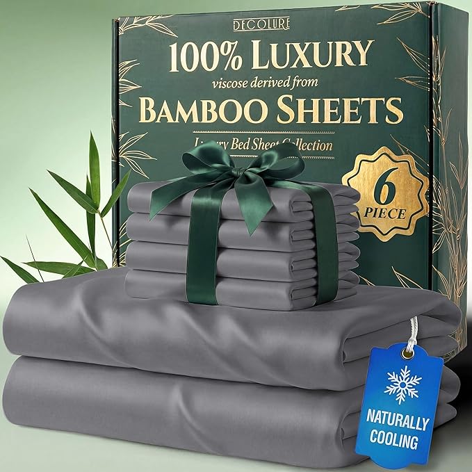 DECOLURE 100% Viscose Derived from Bamboo Sheets King Size by DECOLURE