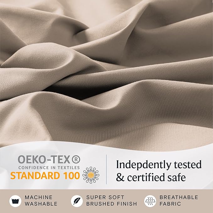 LuxClub 5 PC Split King Sheet Set, Breathable Luxury Bed Sheets, Deep Pockets - Image 5