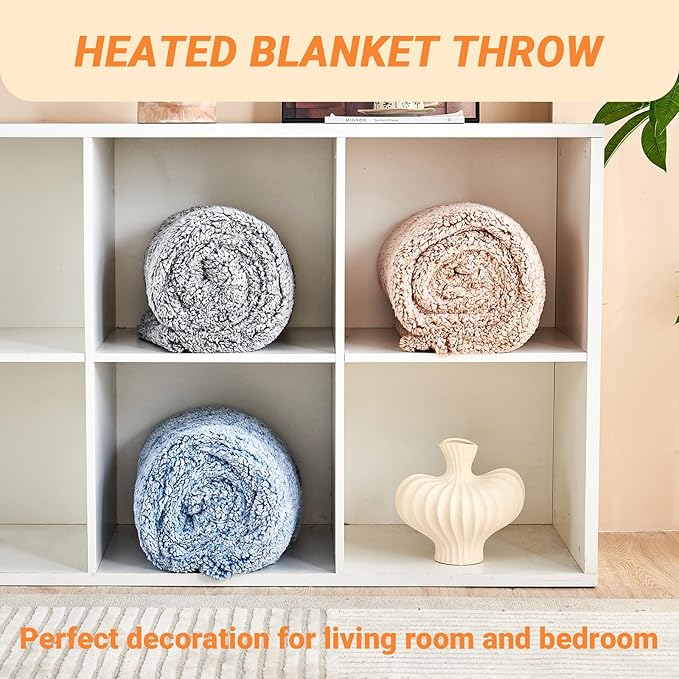Heated Blanket Heated Twin, Electric Blanket 62"x84" Heating Blanket - Image 7