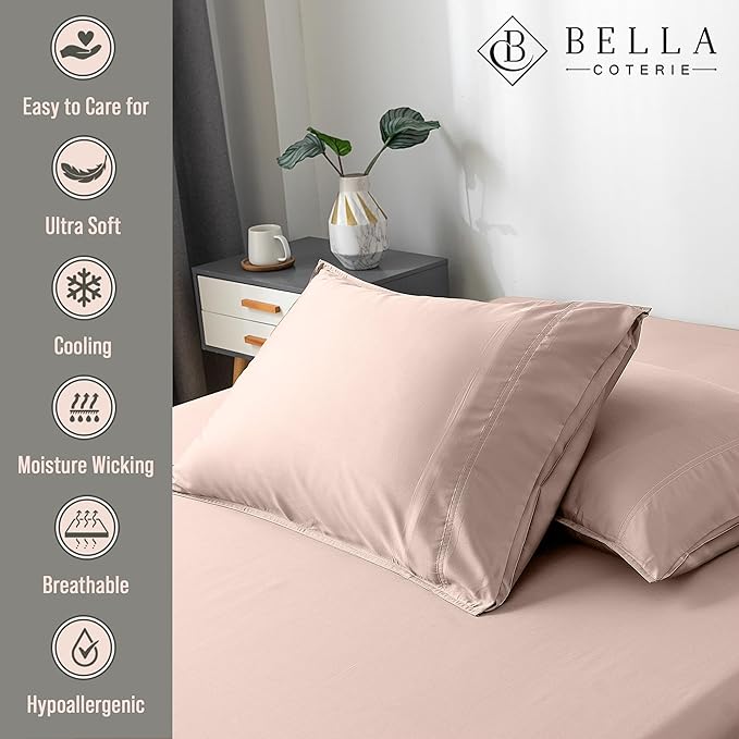 Bella Coterie | Luxury Bamboo Viscose Queen Size Pillowcase Set | 100% - Image 2
