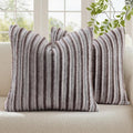 decorUhome Cozy Faux Fur Throw Pillow Covers 16x16 Set of 2 Decorative Soft by decorUhome