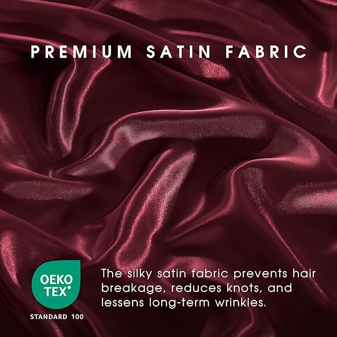 FreshCulture Satin Sheets Queen Size Bed Set- 4 Piece Luxury Soft Silky Queen - Image 5