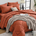 HEVUMYI Burnt Orange Twin Comforter Set by HEVUMYI