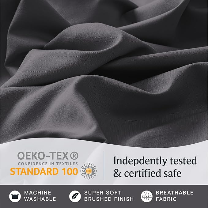 LuxClub 3 PC Twin Sheet Set, Deep Pockets Wrinkle Free Cooling Bed Sheets Hotel - Image 5