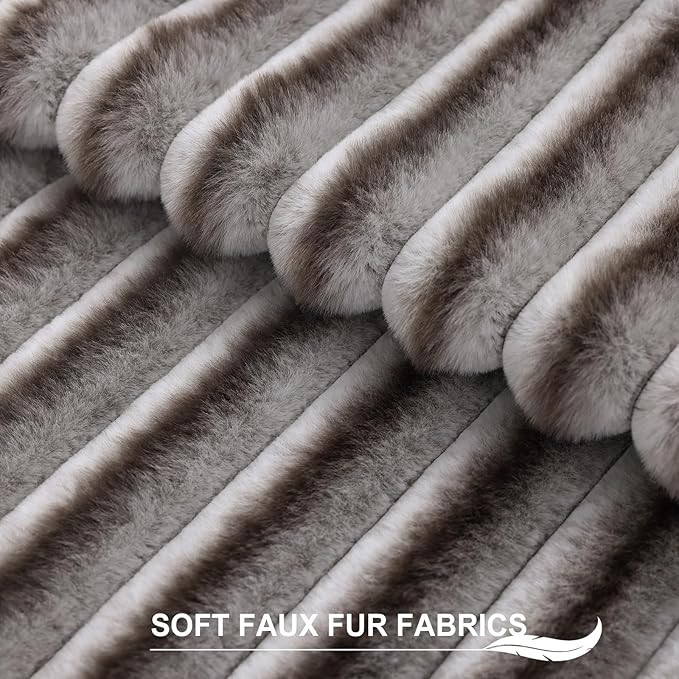 Pallene Faux Fur Plush Throw Pillow Covers 20x20 Set of 2, Luxury Soft Fluffy - Image 2