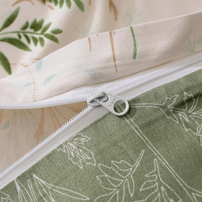 OAITE Duvet Cover Twin Size, Reversible Fresh Camellia Light Yellow Duvet Cover - Image 5