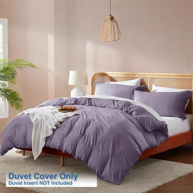 Nestl Grayish Purple Duvet Cover King Size - Image 2
